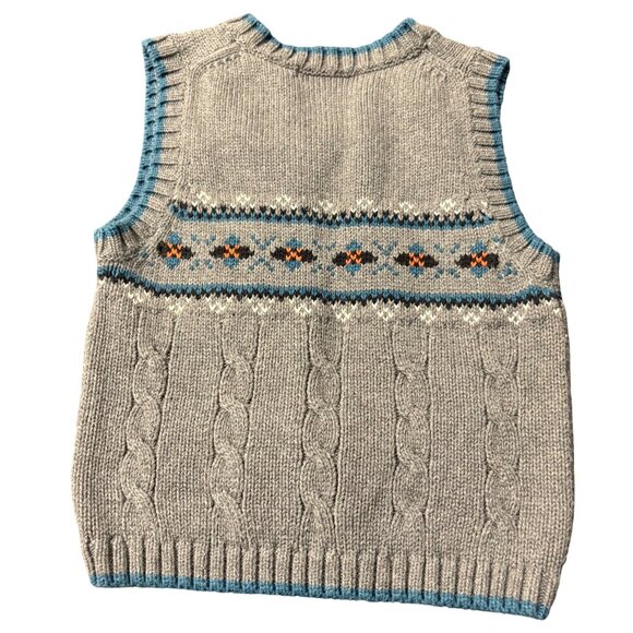 Janie and Jack Gray Cable Knit Sweater Vest 18-24 Months - Picture 3 of 3